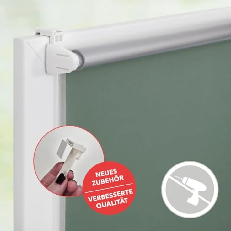 Lichtblick Thermo-Rollo Vancouver Salbei Verdunkelnd & Thermofunktion; Klemm- und schraubbar; Energiesparend, 150x90 cm (LxB) – Bild 5