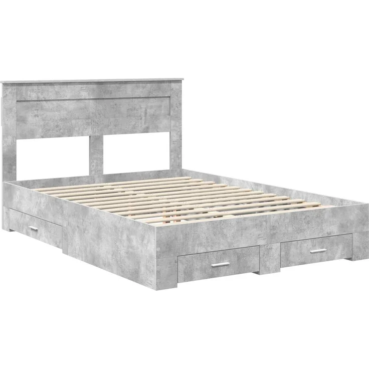 vidaXL Bettrahmen mit Schubladen mit Kopfteil Holzwerkstoff 3409976 – Bild 3