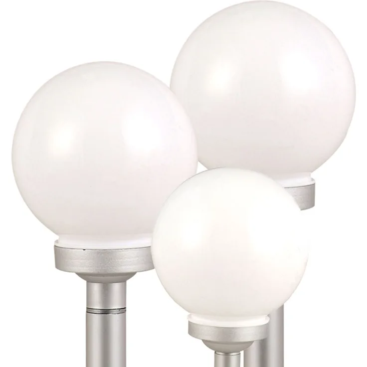 3er Set LED Außen Solarleuchten, Kugel weiß, 15 und 20 cm
