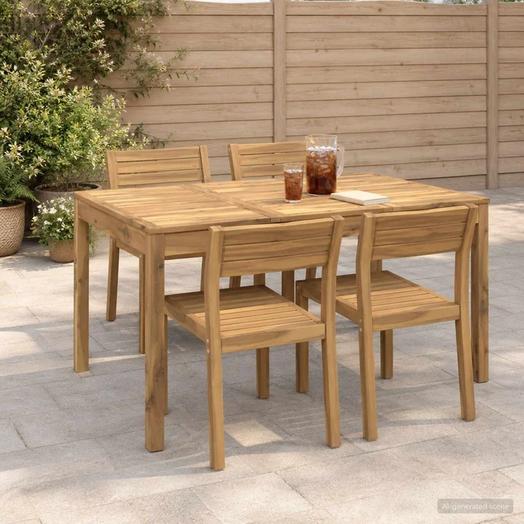 vidaXL Gartentisch LAREN Weiß gewaschen 147 x 88,5 x 75 cm 901715 – Bild 1