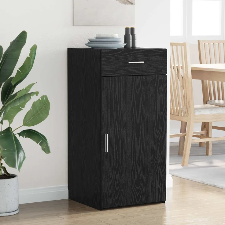 vidaXL Sideboard Schwarz Eichen-Optik 45 x 42,5 x 93 cm Holzwerkstoff 883149 – Bild 4