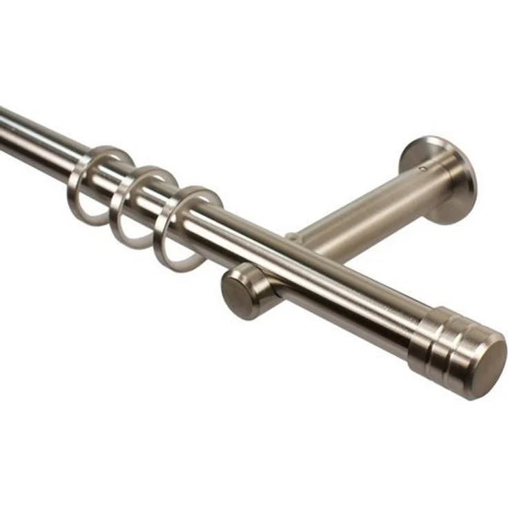 iso-design Gardinenstange Edelstahl 20 mm Wandmontage Endstück Rillenkappe, Ø 20 mm, 1-läufig, Fixmaß, Edelstahl, Edelstahlrohr mit 1 mm Wandstärke – Bild 2