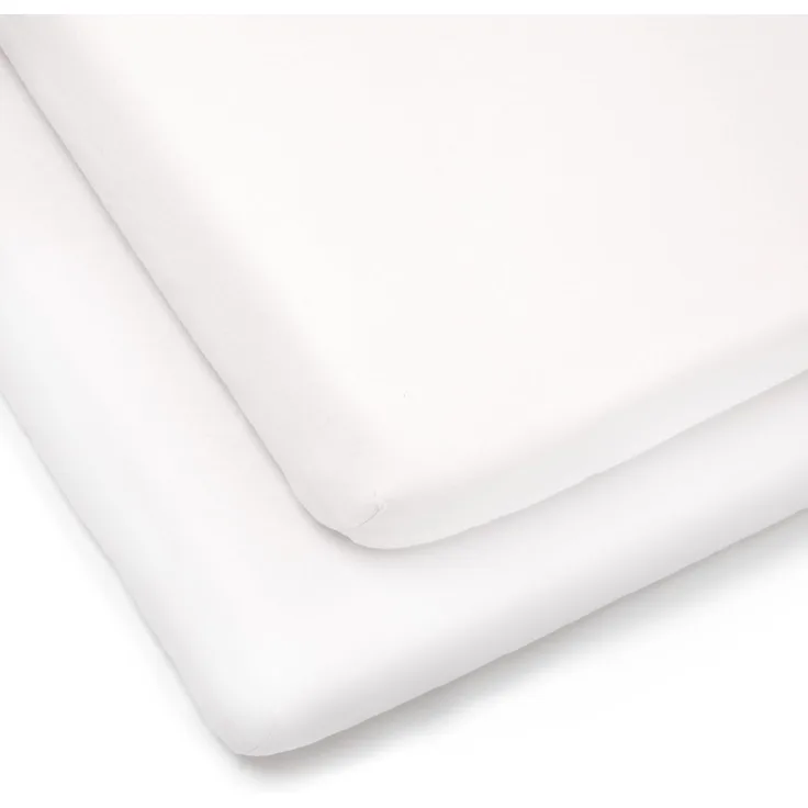 Clair de Lune Pram/ Crib Cotton Jersey Fitted Sheets (Pack of 2, White)