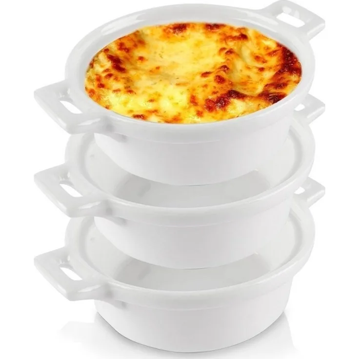 Excellent Houseware Porzellan-Ofenschalen rund 3-tlg. (259234-OK Kinghoff)