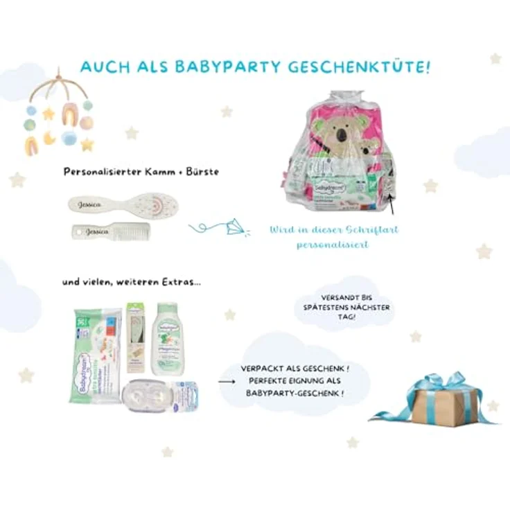 KIDDI-MEDIA Babydecke mit Name und Geburtsdatum Bestickt/kuschelig weich / 1A Qualität (Anthrazit - Elefant) – Bild 5