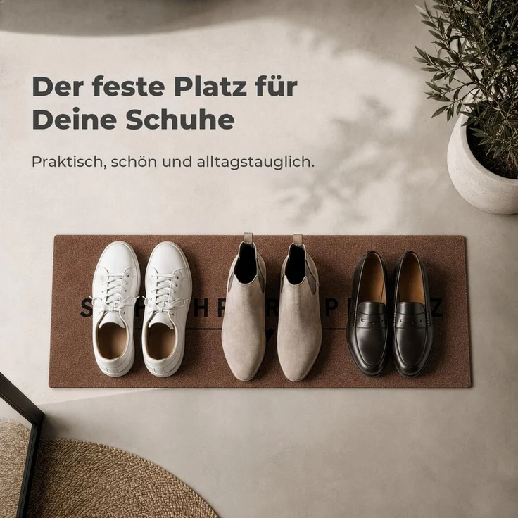 Kubus Fußmatte Domo, Schuhmatte mit Schuhparkplatz, waschbar, TPE-Rücken, Waschbare Schuhmatte mit Schuhparkplatz für bis zu 4 Paar – Bild 3