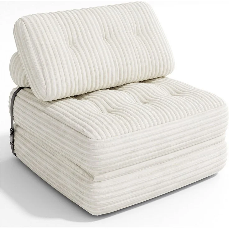 Blishom 1,5-Sitzer Faltbares Schlafsofa aus Cord, 2-in-1, Liegefläche 170 x 85 cm, Kompakter Sitzplatz und Gästebett für kleine Räume – Bild 1