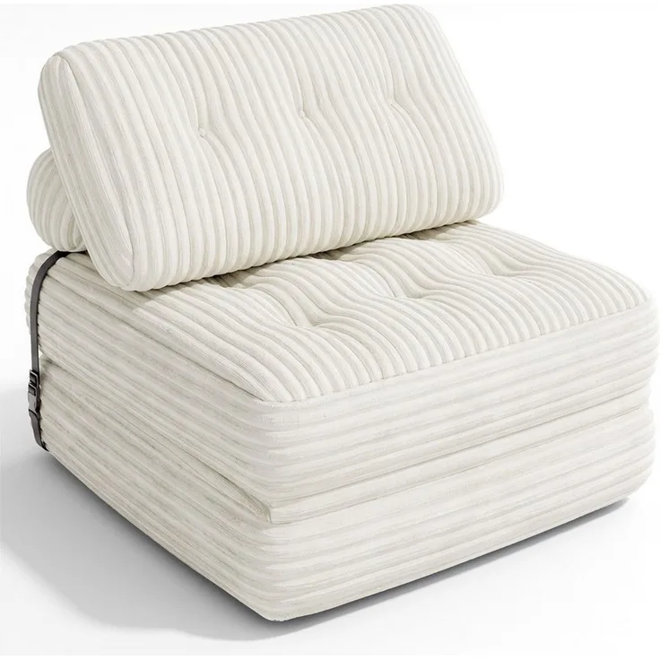Blishom 1,5-Sitzer Faltbares Schlafsofa aus Cord, 2-in-1, Liegefläche 170 x 85 cm, Kompakter Sitzplatz und Gästebett für kleine Räume