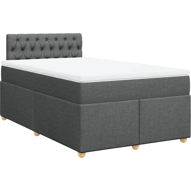 vidaXL Boxspringbett mit Matratze Dunkelgrau 120x200 cm Stoff 3288955 – Bild 3