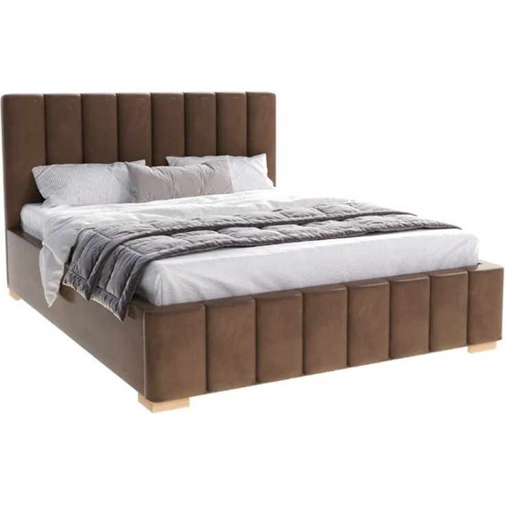 FDM Polsterbett modern mit Bettkasten MADE IN EU - mit hochwertigem Velours Bezug (verfügbar 90x200 120x200 140x200 160x200 180x200cm, Bettrahmen, Bett, mit großen gepolsterten Kopfteil, mit Bettkasten zum aufklappen), Hebbarer Metallrahmen, Bettkasten... – Bild 4