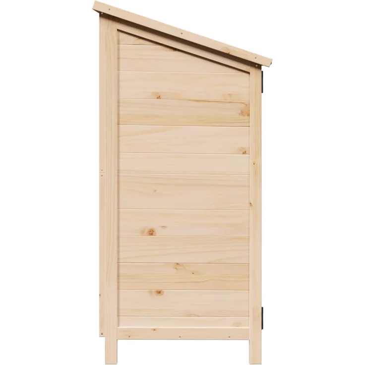 vidaXL Gartenschuppen mit Dach mit Schloss Natur 106,5 x 56 x 113,5 cm 42033440 – Bild 5