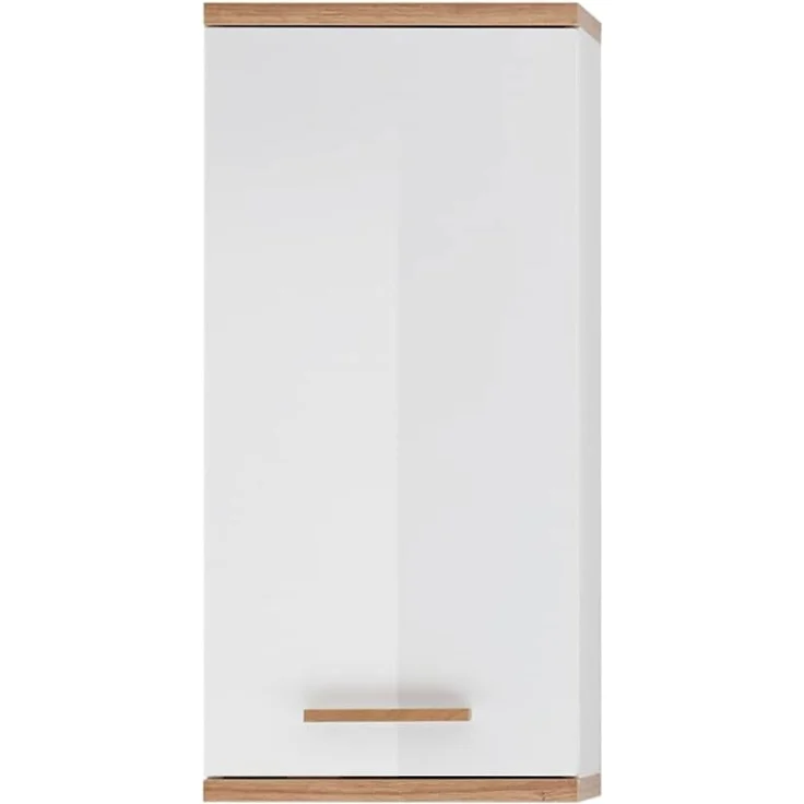 Wandschrank Norden / Noventa , Holz, Holzwerkstoff , Weiß, Holzfarben , 36.00 x 75.00 x 21.00 cm – Bild 1