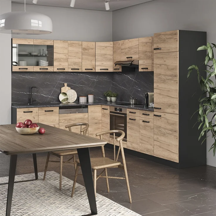 Küchenfront R-Line Goldkraft Eiche 29.6x71.3 cm Möbelfront für den Apothekerunterschrank Vicco – Bild 6