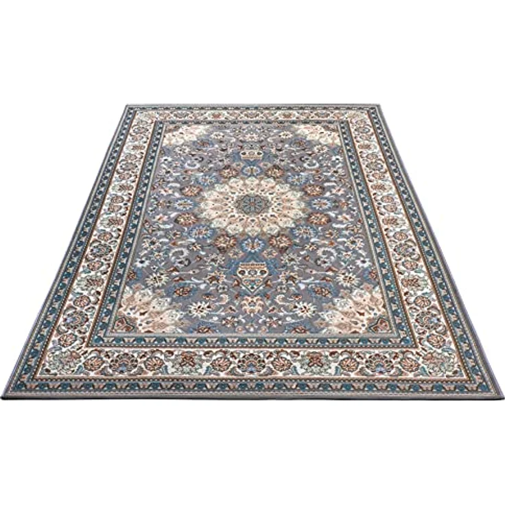 Hanse Home Kadi In- & Outdoor Teppich Orientalisch – Orient Flachgewebe, Orientalisches Design Klassisch, ÖKO-TEX Wetterfest & UV-beständig für Balkon, Terrasse, Garten – Grau Creme, 80x165 cm – Bild 8