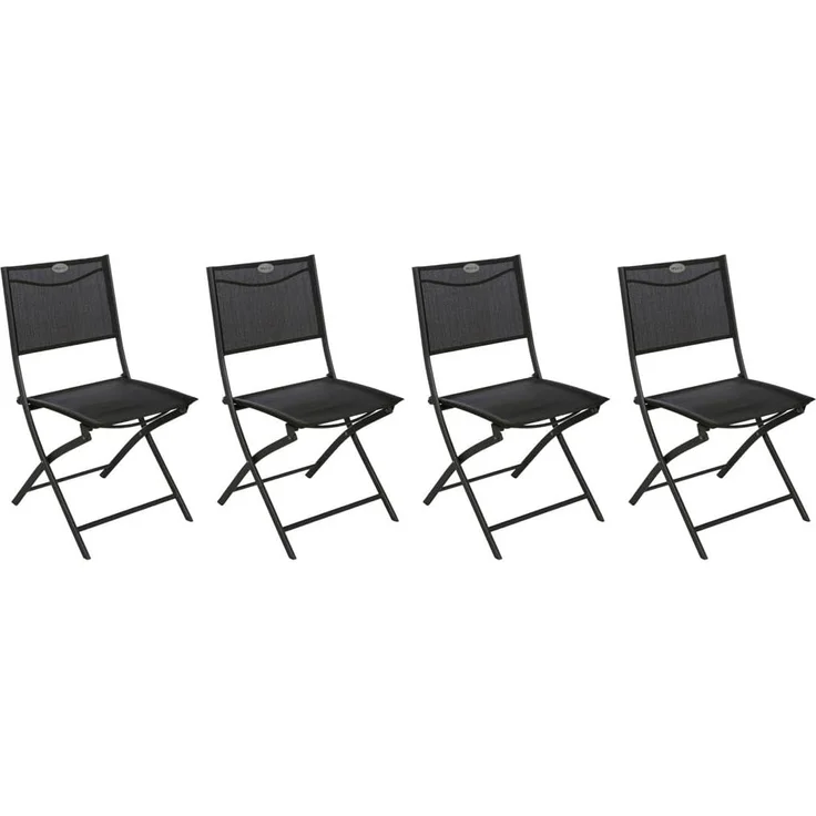 Hespéride - 4er-Set klappbare Gartenstühle Modula in Anthrazit- und Graphitgrau - Anthrazit/Graphit – Bild 1