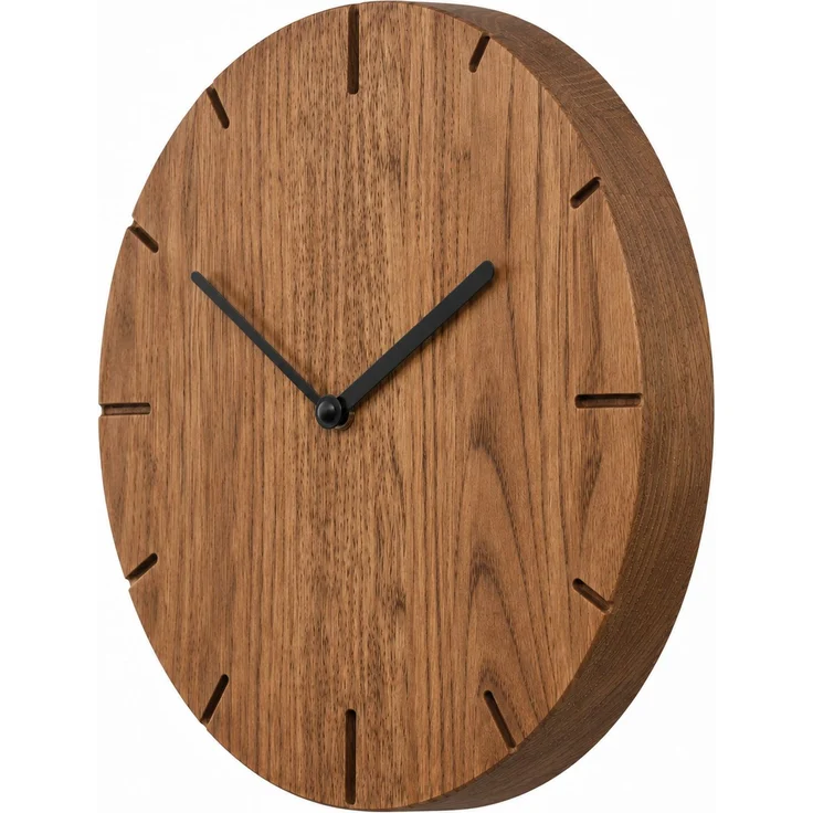 Natuhr Wanduhr F4002D Solide Funkwanduhr aus dunkler Eiche – Massivholz Eiche – Eiche dunkel – 30 × 30 × 4 cm – Bild 2