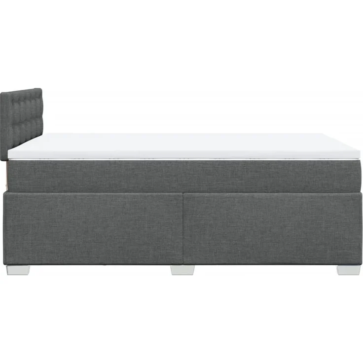 vidaXL Boxspringbett mit Matratze Dunkelgrau 120x200 cm Stoff 3285870 – Bild 5