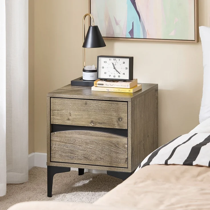 SoBuy FBT165-N Nachttisch, Spanplatte, Melamin, Hellbraun, 40 x 47 x 40 cm – Bild 5