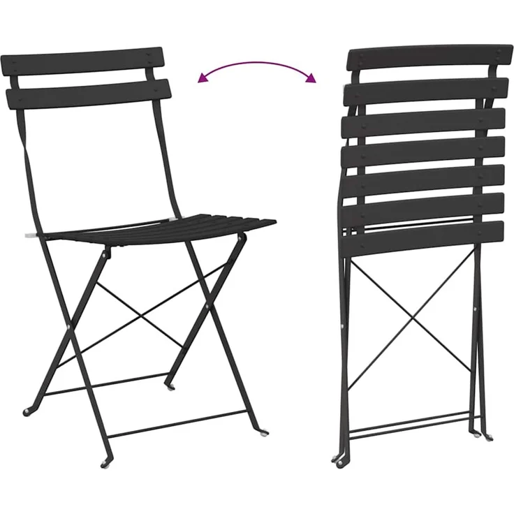 vidaXL Gartenklappstuhl 2 pcs Anthrazit 42 x 46 x 82cm Metall 42002960 – Bild 10
