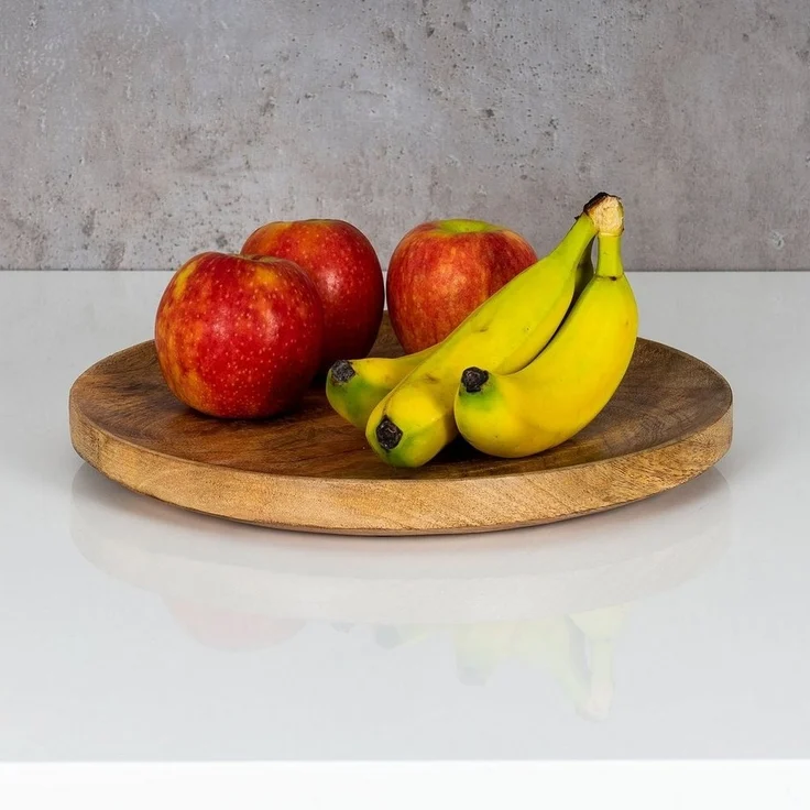 Levandeo® Dekoteller, Holzschale Rund Mango Holz 30x30 cm Tischdeko Schale Obstschale – Bild 3
