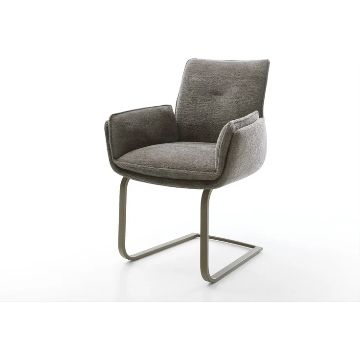 Freischwinger Nela-Flex Bouclé Soft Schlamm Freischwinger flach Effektfinish Titan – Bild 1