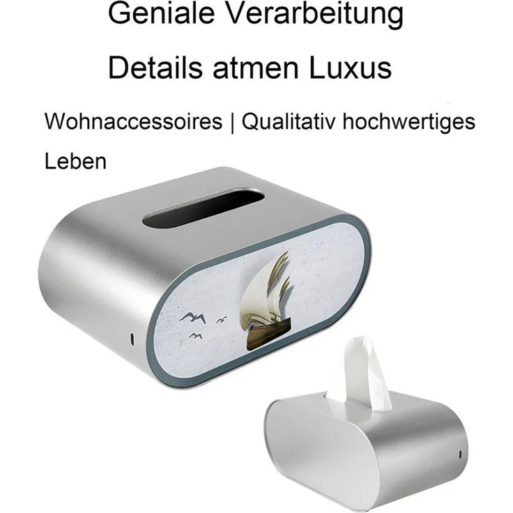 Luckice Papiertuchbox Taschentuchbox Taschentuchspender Badezimmer Aufbewahrung (Spar-Set, 1 St, Nachtlicht-Tissuebox mit dreifarbiger LED-Beleuchtung, weiß), Nachtlicht-Tissuebox mit Touch & dreifarbiger, dimmbarer Beleuchtung – Bild 3