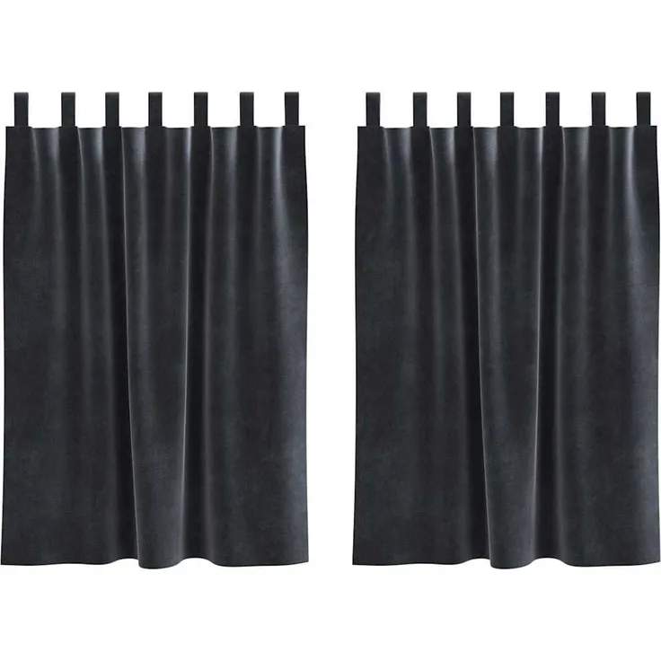 vidaXL Verdunkelungsvorhänge 2 pcs Dunkelgrau 140 x 140 cm Samt 4107233