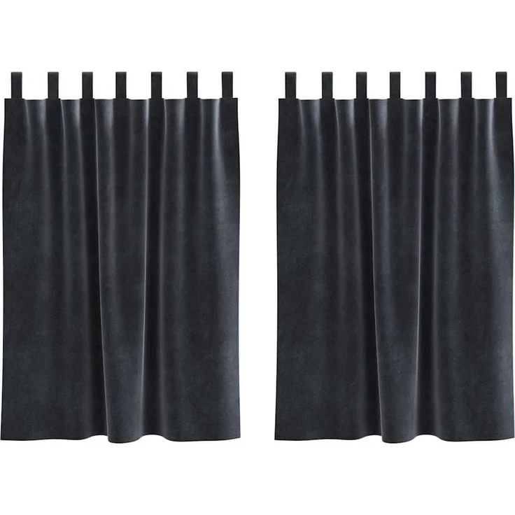 vidaXL Verdunkelungsvorhänge 2 pcs Dunkelgrau 140 x 140 cm Samt 4107233 – Bild 1