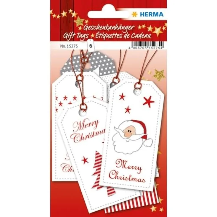 HERMA Geschenkanhänger Weihnachten Xmas 8x4cm VE=6 Stück