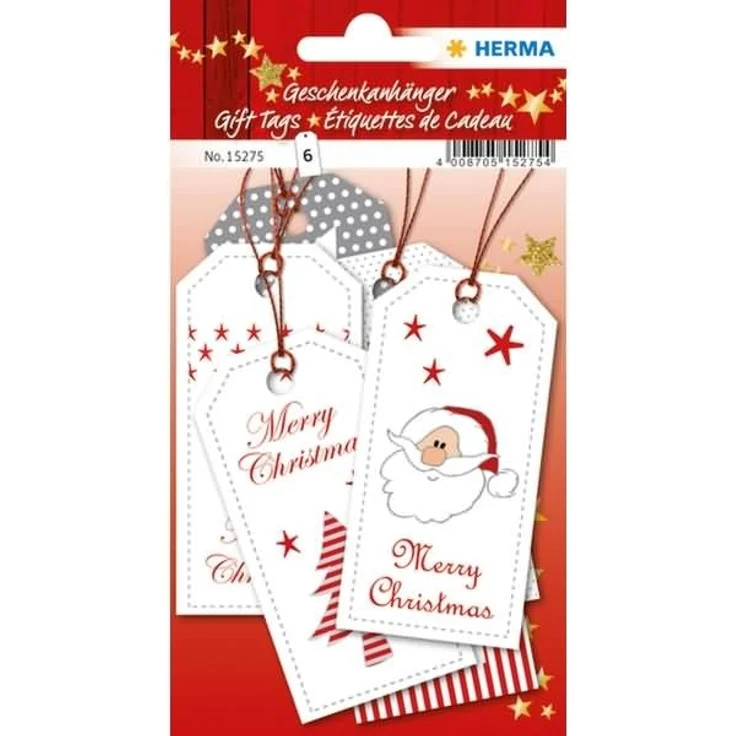 HERMA Geschenkanhänger Weihnachten Xmas 8x4cm VE=6 Stück – Bild 1