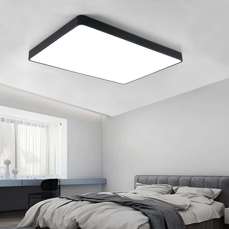 JDONG LED Deckenleuchte dimmbar mit Fernbedienung Rechteckig Weiß/Schwarz 65*43*5CM, LED fest integriert, Deckenlampe 72W, für Wohnzimmer Schlafzimmer Esszimmer Arbeitszimmer Balkon Büro – Bild 2