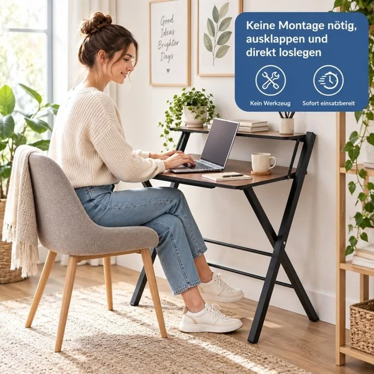 Relaxdays Klappbarer Schreibtisch Monitoraufsatz – Bild 6