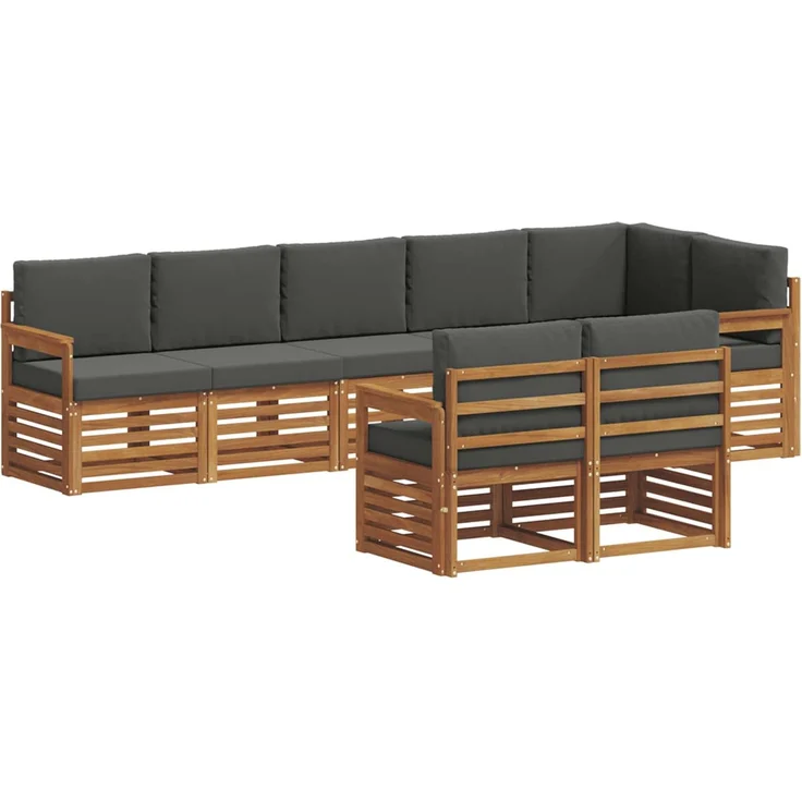 vidaXL Outdoor-Sofagarnitur 8 stk. 8-Sitzer Natur und Anthrazit 3374997 – Bild 2