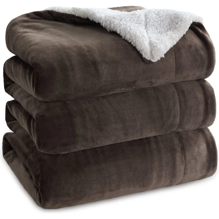 BEDSURE Sherpa Kuscheldecke Flauschig 220x240 - Sofadecke, Braun | Dicke Wolldecke, Weich Tagesdecke, Geschenke für Frauen, Warm Wohndecke für Couch, Schlafzimmer & Wohnzimmer,Waschbar