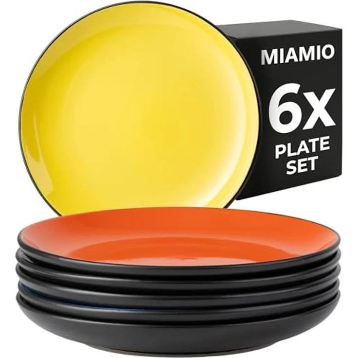 MiaMio Teller Le Papillon Teller Set 6 Personen Modern (Bunt, 20.5 cm), (6 St) – Bild 1