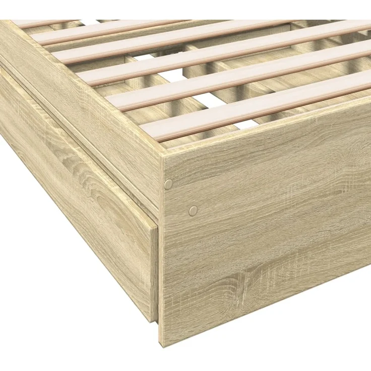 vidaXL Bettgestell mit Schubladen Sonoma-Eiche 100x200cm Holzwerkstoff 3280673 – Bild 7