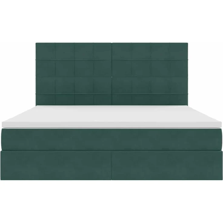 vidaXL Aufbewahrungsbett mit Matratze Dunkelgrün 180 x 200 cm Samt 3372048 – Bild 7