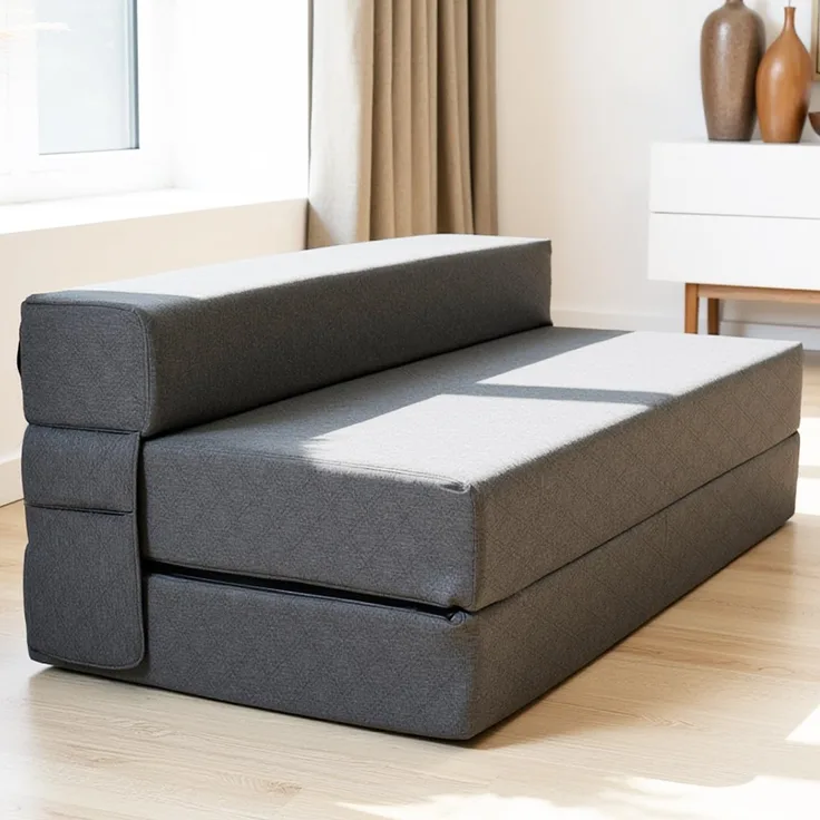 Klappmatratze Schlafsofa für 2-140x200x20 cm Gästebett Klappbar - Test SEHR GUT, DYNMC you, (Klappmatratze Mittel Hart H3 - Gästematratze Klappbar)