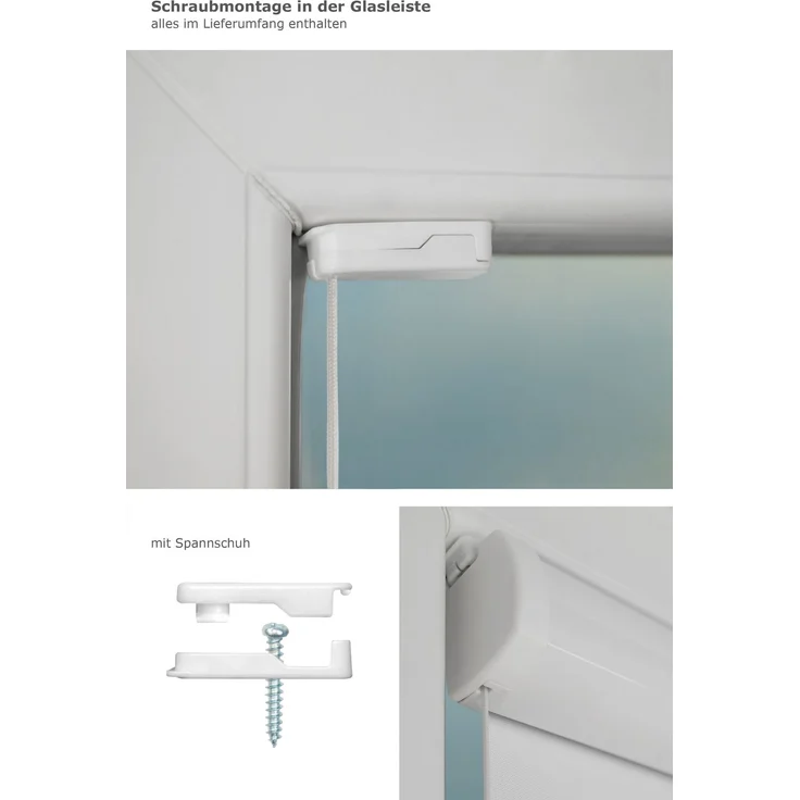 Lysel Outlet Glasleistenrollo verspannt Tageslicht, (B x H) 85cm x 175cm in weiß/reinweiß – Bild 3
