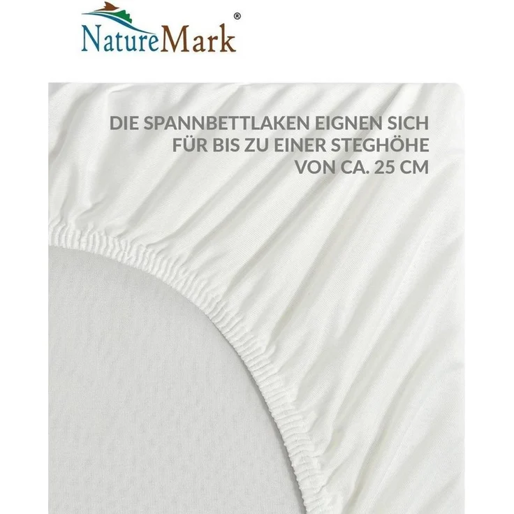 NatureMark - Mikrofaser SPANNBETTLAKEN zum Sparpreis! viele Größen und Farben Markenware (140x200-160x200 cm, Natur/Creme) – Bild 3