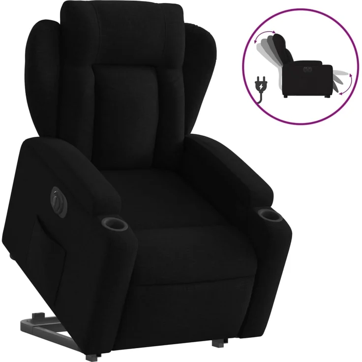 vidaXL Relaxsessel mit Aufstehhilfe Elektrisch Schwarz Stoff 3204508 – Bild 1