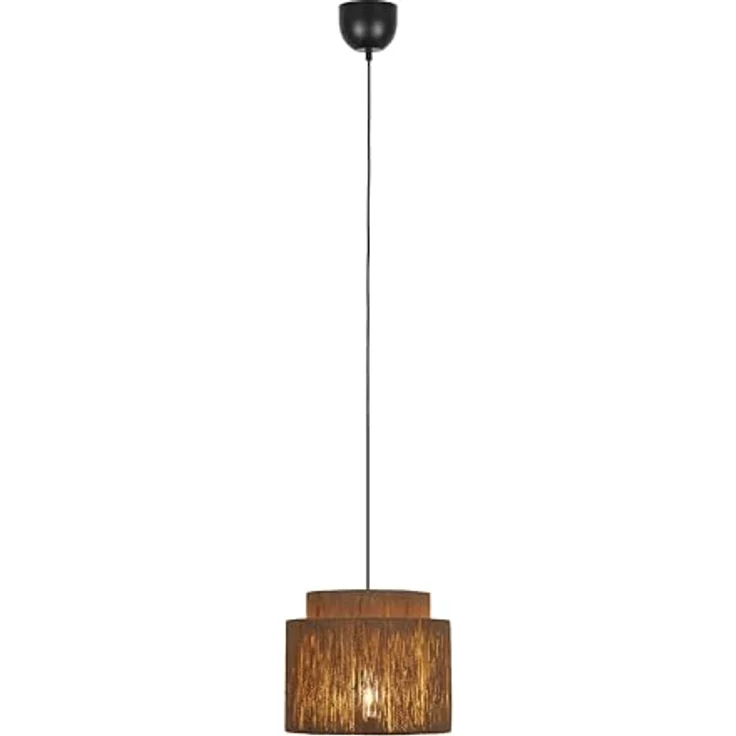 TRIO Smilla Pendelleuchte, 31cm schwarz mit braunem Seil, E27 LED geeignet, für Wohnzimmer und Schlafzimmer – Bild 10