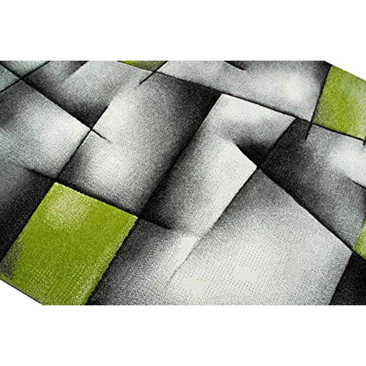 Carpetia Teppich Moderner Teppich Kurzflor Wohnzimmerteppich karo abstrakt grün grau, rechteckig, Höhe: 13 mm – Bild 6