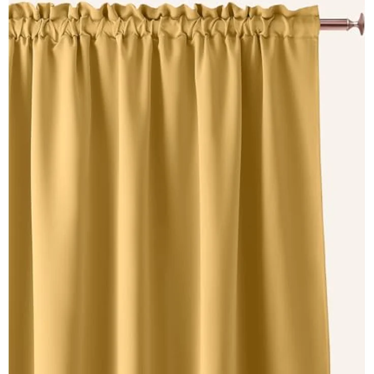 ROOM99 Vorhang mit Kräuselband Aura 180x280 cm Breite x Höhe Schiebegardinen Deko Modern Curtain Gardine Wohnzimmer Schlafzimmer Senf, 1 Stück – Bild 3