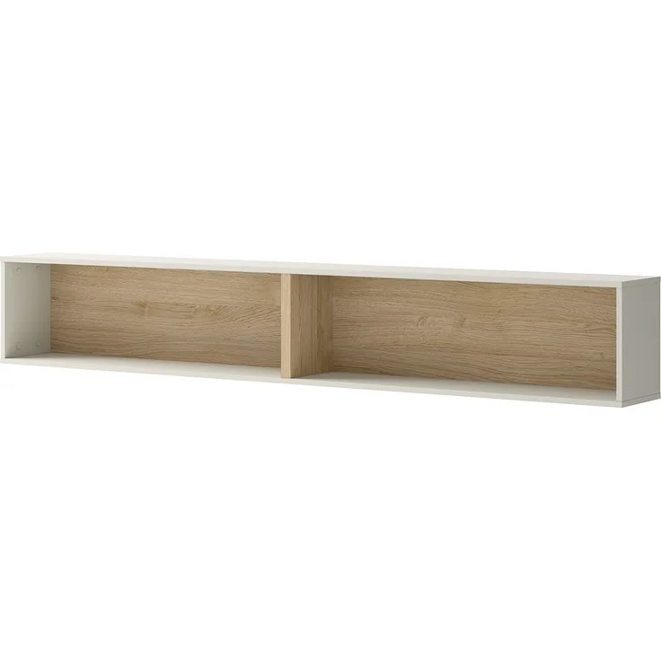 MEBLINI Hängeschrank für Horizontal Schrankbett Bed Concept - Wandschrank mit Regalen - BC-30 - Kaschmir/Nagano Eiche