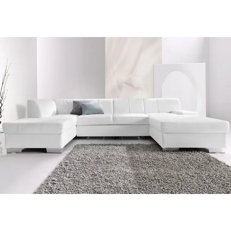 DOMO collection Wohnlandschaft Star, zeitloses und elegantes Design, viel Platz, Breite 304cm, U-Form, fester Sitzkomfort, wahlweise mit Bettfunktion