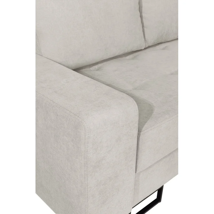 Selsey 'Larelle' Ecksofa mit Schlaffunktion & Bettkasten, Chenille, Ottomane rechts, Hellbeige – Bild 6