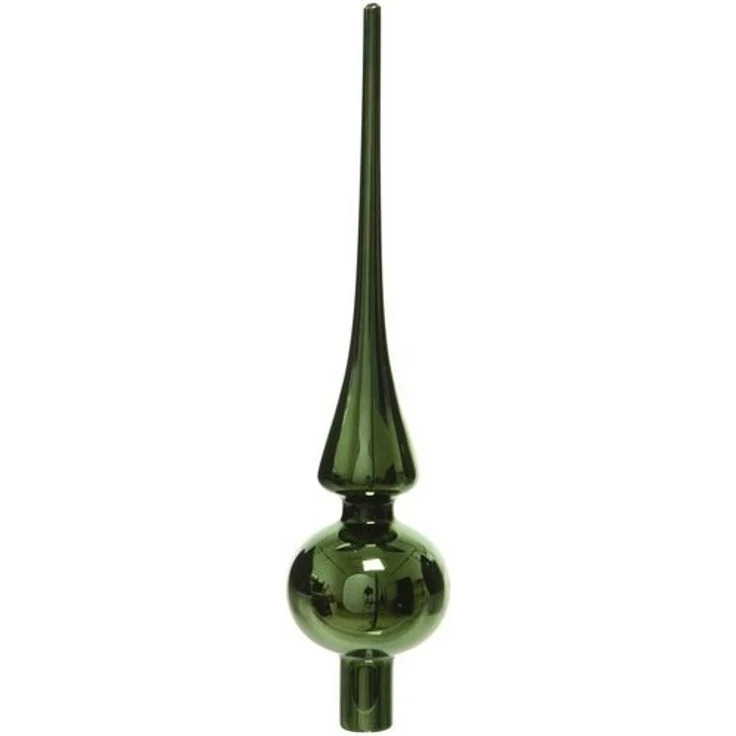Kaemingk Christbaumspitze, Christbaumspitze Glas 26cm piniengrün glänzend – Bild 2
