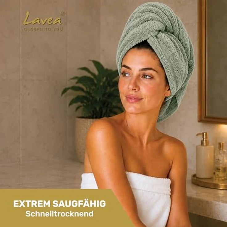 Lavea Handtuch Lavea® 4er Set Handtücher 50x100 cm, Elena Frottiererie, 100% Baumwolle (4er Set), 500 g/m² Frottier, weich & saugstark, pflegeleicht – Bild 5