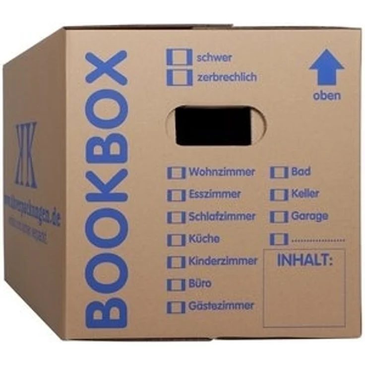 KK Verpackungen Aufbewahrungsbox (Spar-Set, 5 St, 5er-Set), Profi Bücherkartons Bücherkarton Umzugskiste 2-wellig 40kg Braun – Bild 6